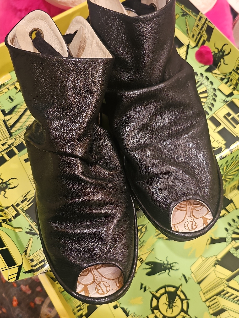 Fly London Mousse Black Shoes - Size 39